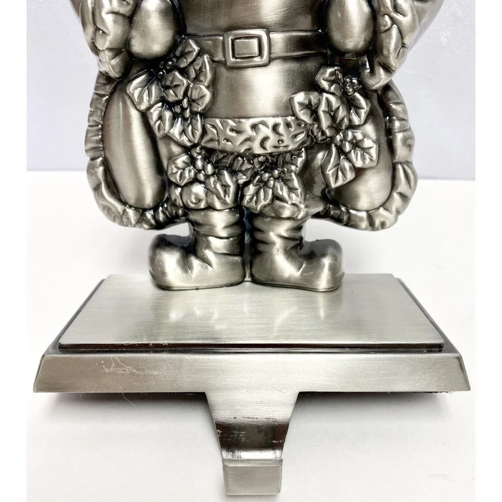 Santa Claus Stocking‎ holder Silver Metal Farmhouse Christmas - Picture 6 of 10